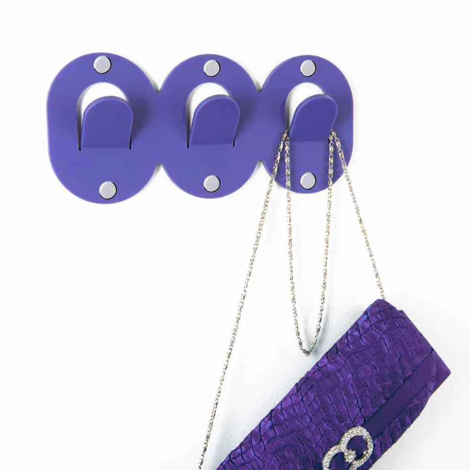 2 علاقة حائط ثلاثية بتصميم مشبك من زجاج شبكي ملون - فريدي Viadurini