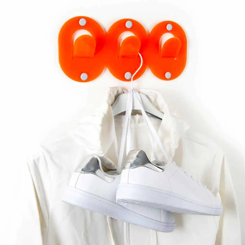 2 علاقة حائط ثلاثية بتصميم مشبك من زجاج شبكي ملون - فريدي Viadurini