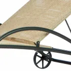 كرسيان طويلان خارجيان قابلان للتكديس مصنوعان من المعدن والقماش، صنعا في إيطاليا - بيرلو Viadurini