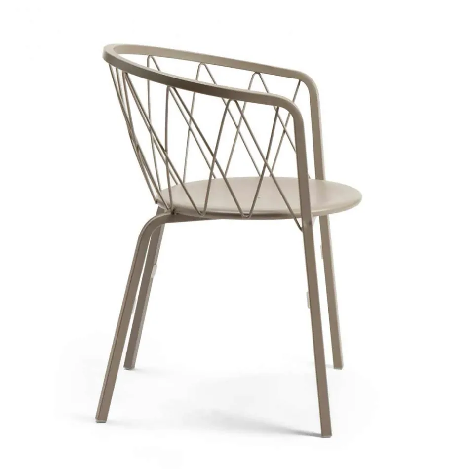 كرسيان خارجيان قابلان للتكديس مصنوعان من المعدن المطلي، صنع في إيطاليا - أديا Viadurini