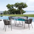 كرسيان للحديقة من الفولاذ المقاوم للصدأ والحبال - لوكسورا Viadurini