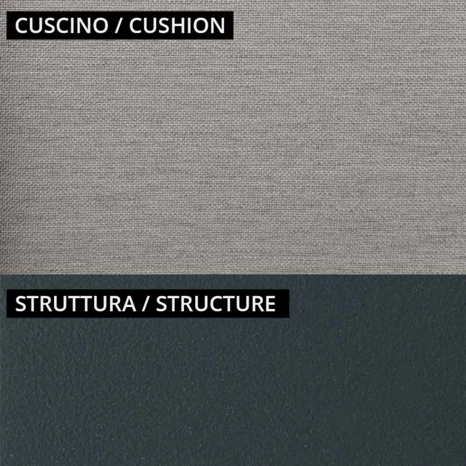 كرسيان للحديقة قابلان للتكديس مصنوعان من المعدن والوسادة، صنعا في إيطاليا - فونتانا Viadurini