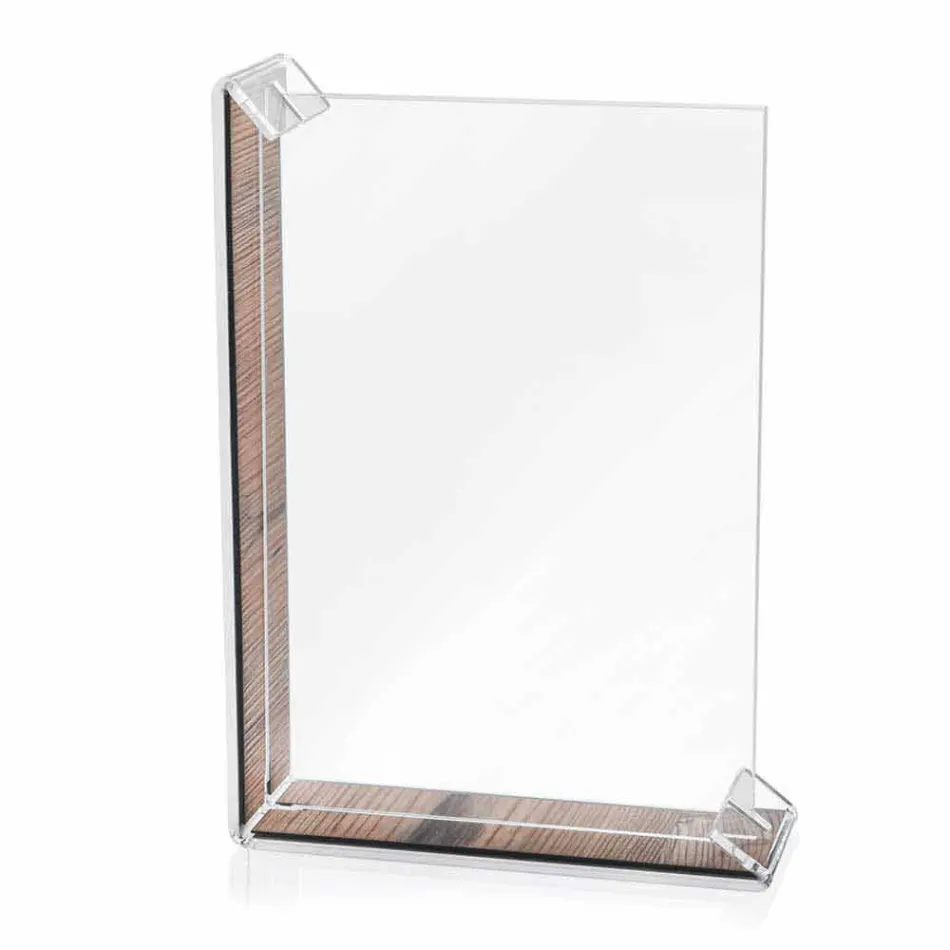 إطاران للصور متعددا الطاولات مصنوعان من زجاج شبكي ملون أو من الخشب - مينيلو Viadurini