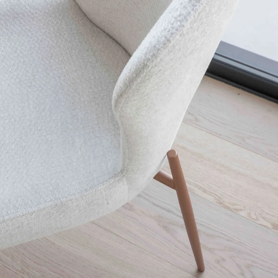 كرسيان داخليان مصنوعان من المعدن مع مقعد من قماش Bliss - Avenia Viadurini