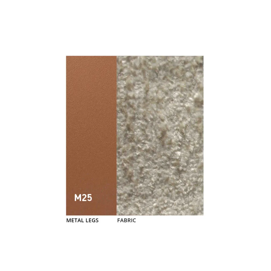 كرسيان داخليان مصنوعان من المعدن مع مقعد من قماش Bliss - Avenia Viadurini