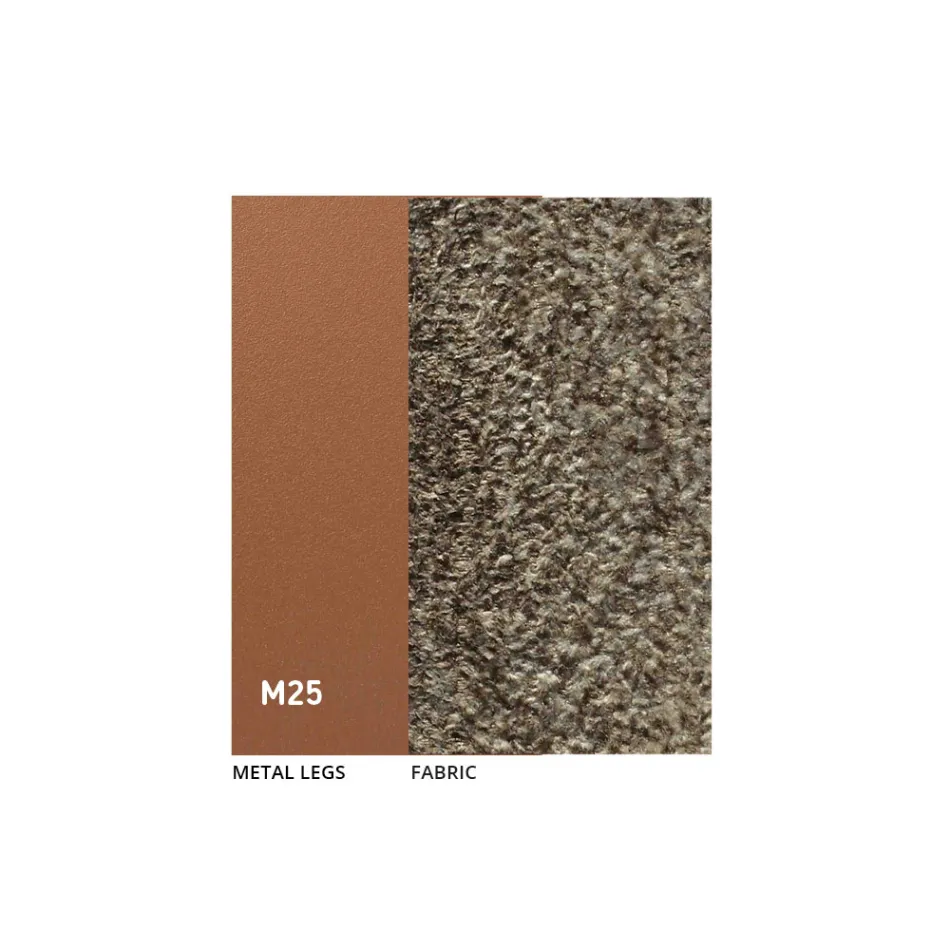 كرسيان داخليان مصنوعان من المعدن مع مقعد من قماش Bliss - Avenia Viadurini