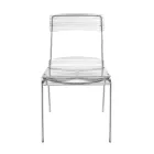 كرسيان قابلان للتكديس مصنوعان من زجاج شبكي وحديد، صنع في إيطاليا - تيمون Viadurini