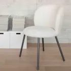 كرسيان مصنوعان من معدن الجرافيت مع مقعد من قماش Bliss - Lunea Viadurini