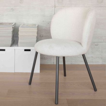 كرسيان مصنوعان من معدن الجرافيت مع مقعد من قماش Bliss - Lunea Viadurini