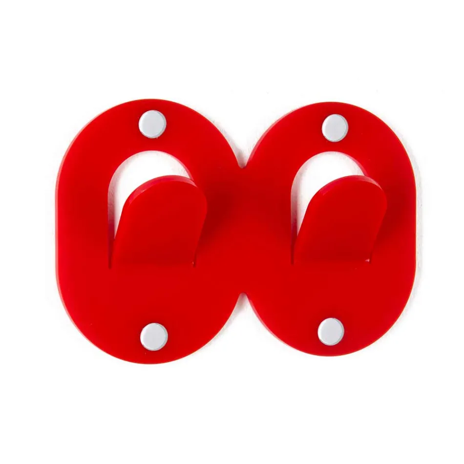 3 شماعات حائط من زجاج شبكي ملون بتصميم إيطالي مزدوج مع مشبك - فريدي Viadurini