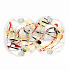 3 شماعات حائط من زجاج شبكي ملون بتصميم إيطالي مزدوج مع مشبك - فريدي Viadurini