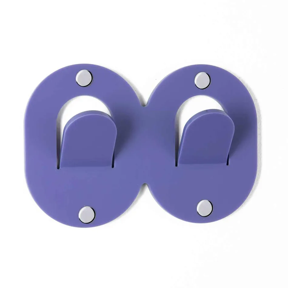 3 شماعات حائط من زجاج شبكي ملون بتصميم إيطالي مزدوج مع مشبك - فريدي Viadurini