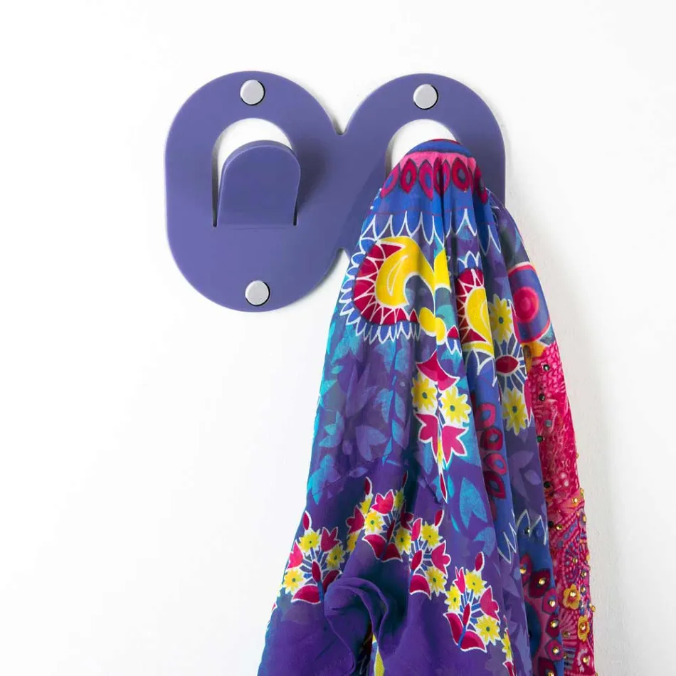 3 شماعات حائط من زجاج شبكي ملون بتصميم إيطالي مزدوج مع مشبك - فريدي Viadurini