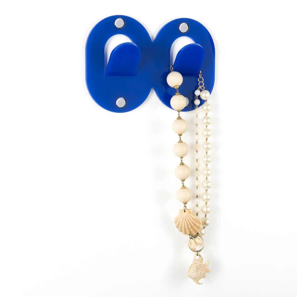 3 شماعات حائط من زجاج شبكي ملون بتصميم إيطالي مزدوج مع مشبك - فريدي Viadurini