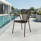 4 كراسي بذراعين معدنية بتصميم عصري للاستخدام الخارجي، مصنوعة في إيطاليا - فارمو Viadurini