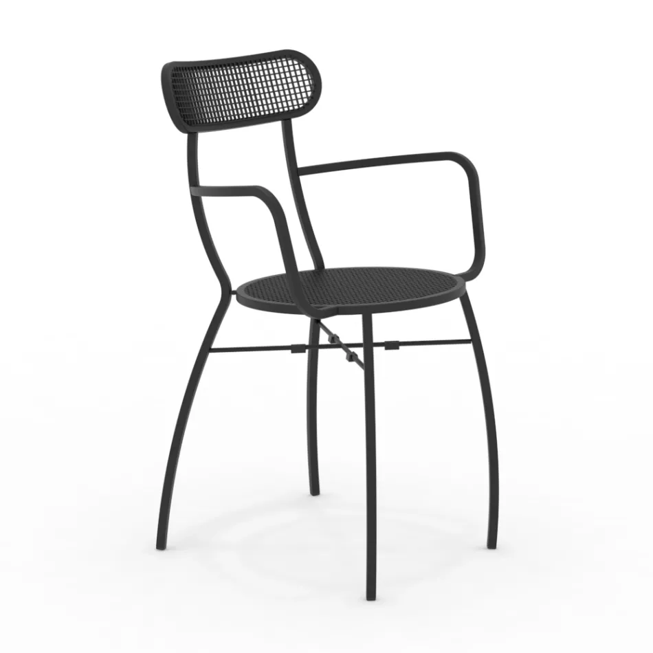 4 كراسي معدنية للحديقة بألوان مختلفة مصنوعة في إيطاليا - هيدج Viadurini