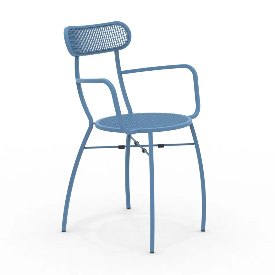 4 كراسي معدنية للحديقة بألوان مختلفة مصنوعة في إيطاليا - هيدج Viadurini