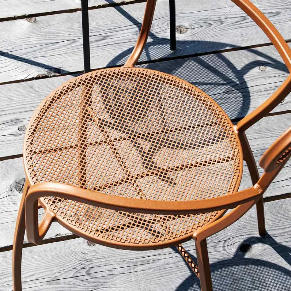 4 كراسي معدنية للحديقة بألوان مختلفة مصنوعة في إيطاليا - هيدج Viadurini