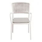 4 كراسي حديقة قابلة للتكديس مصنوعة من الألومنيوم والحبال - لوناريس Viadurini