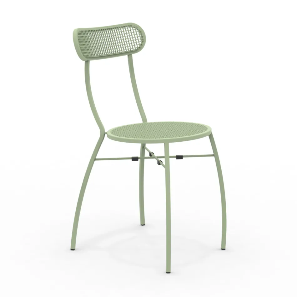 4 كراسي حديقة معدنية بألوان مختلفة مصنوعة في إيطاليا - هيدج Viadurini