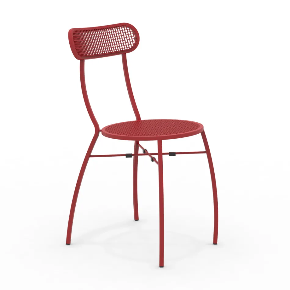4 كراسي حديقة معدنية بألوان مختلفة مصنوعة في إيطاليا - هيدج Viadurini