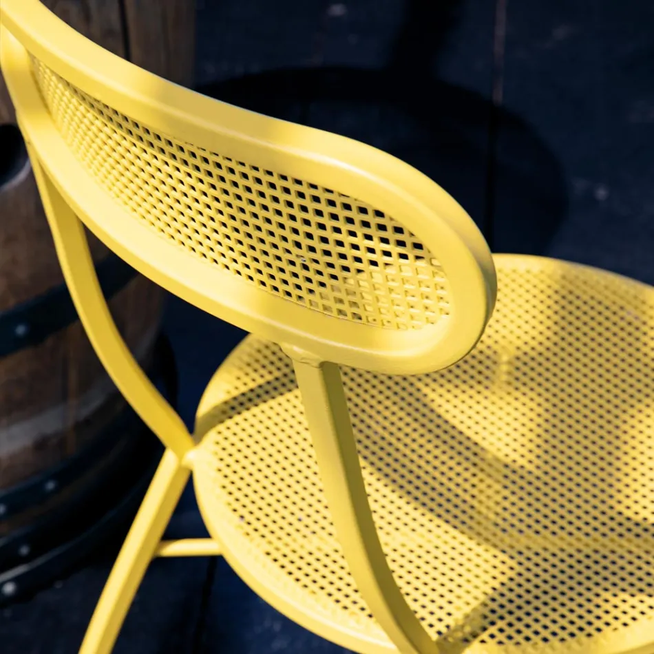 4 كراسي حديقة معدنية بألوان مختلفة مصنوعة في إيطاليا - هيدج Viadurini