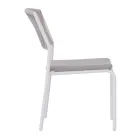 4 كراسي حديقة قابلة للتكديس مصنوعة من الألومنيوم والحبال - لوناريس Viadurini