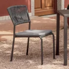 4 كراسي حديقة قابلة للتكديس مصنوعة من الألومنيوم والحبال - لوناريس Viadurini