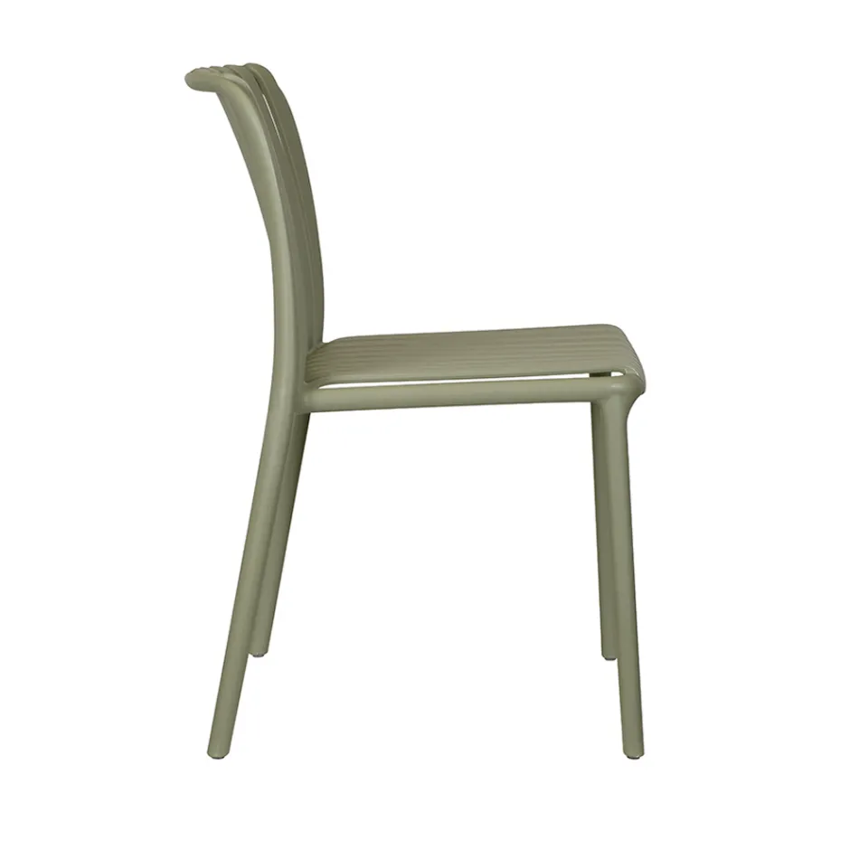 أربعة كراسي حديقة قابلة للتكديس مصنوعة من البولي بروبيلين والألياف الزجاجية - أوريليا Viadurini