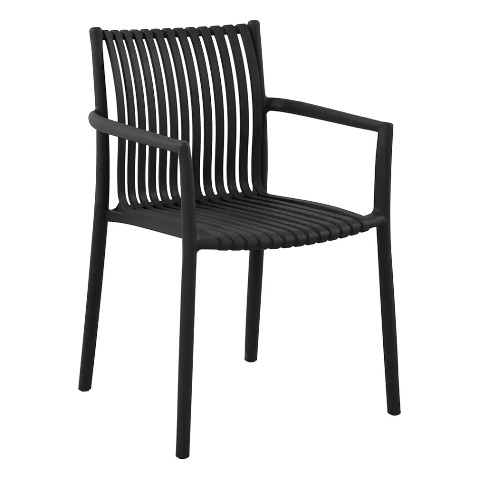 أربعة كراسي حديقة قابلة للتكديس مصنوعة من مادة البولي بروبيلين المقاومة للأشعة فوق البنفسجية - أوندارا Viadurini