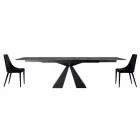 4 كراسي فولاذية حديثة بمقعد مخملي مبطن، صنع في إيطاليا - نيرفانا Viadurini