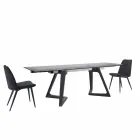 4 كراسي طعام مبطنة ومغطاة بالمخمل، مصنوعة في إيطاليا - جرانيلا Viadurini