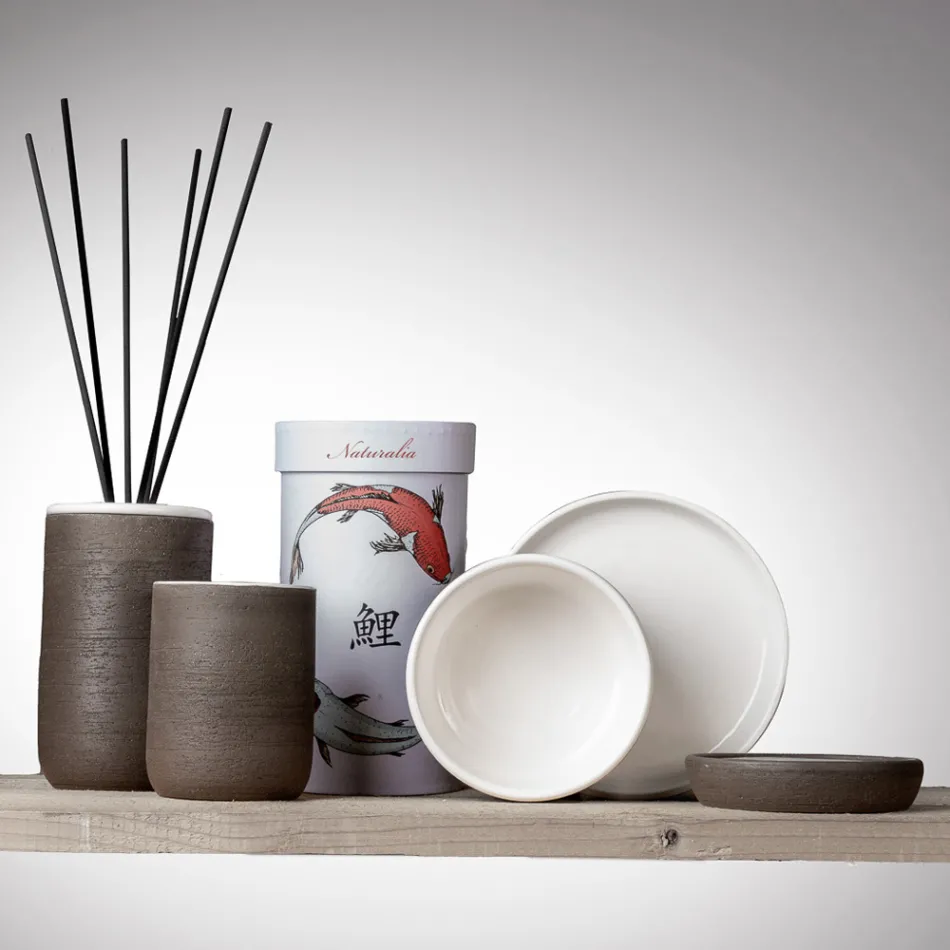 إكسسوارات الحمام المصنوعة من الطين الحراري الأبيض في إيطاليا - أنتونيلا Viadurini