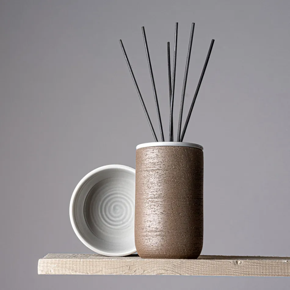 إكسسوارات الحمام المصنوعة من الطين الرمادي صنع في إيطاليا - أنتونيلا Viadurini