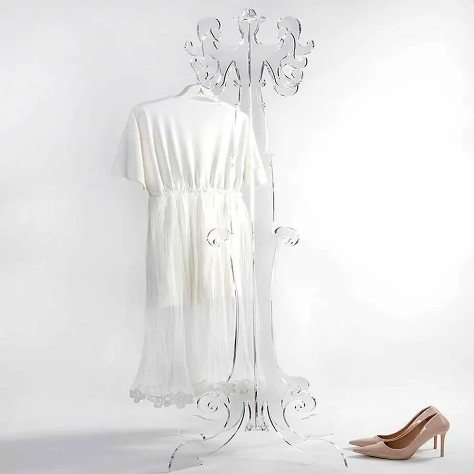 علاقة معاطف أرضية بتصميم كلاسيكي، مصنوعة من زجاج شبكي Viadurini