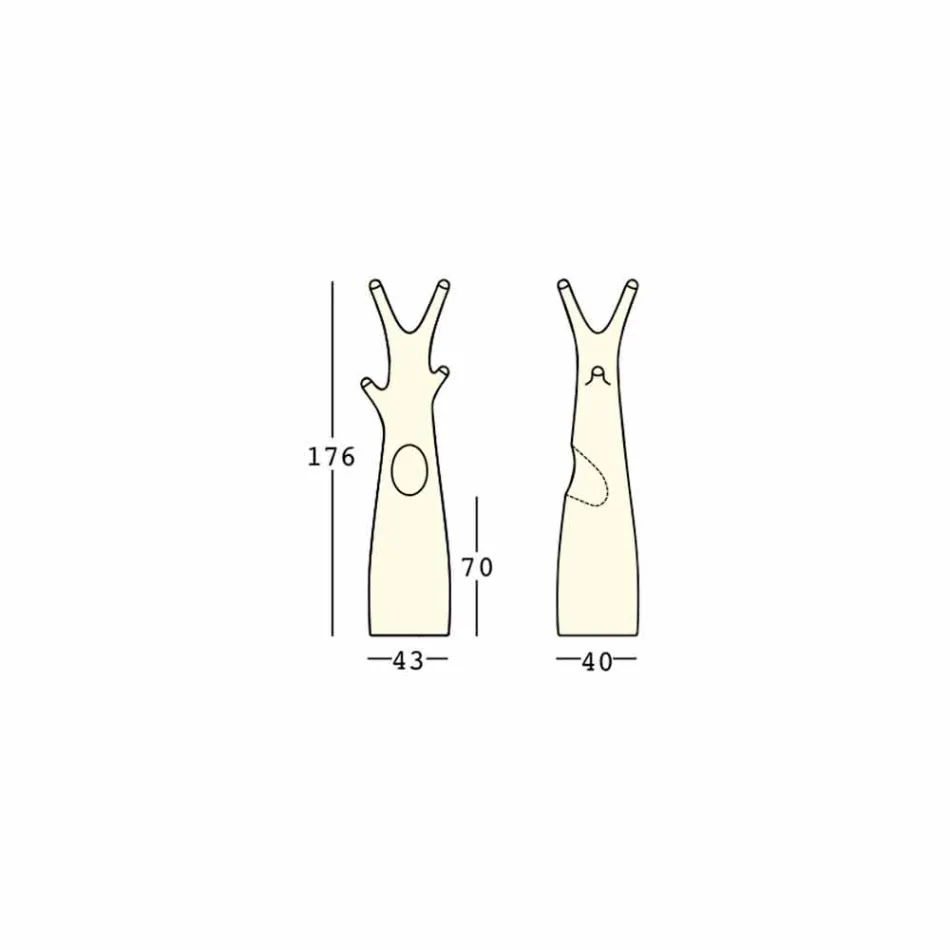 حامل معاطف مضيء من البولي إيثيلين مزود بإضاءة LED، صنع في إيطاليا - أولديا Viadurini