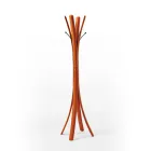 شماعة معطف فولاذية سوداء بتصميم عصري مغطاة بالجلد - الطبيعة Viadurini