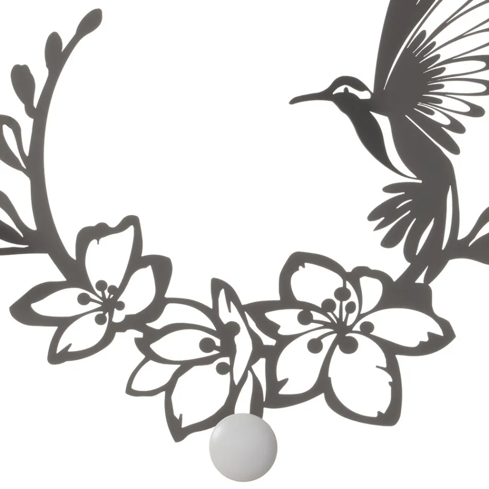 علاقة ملابس حديدية مزينة بطائر الطنان، صنع في إيطاليا - مفتاح Viadurini