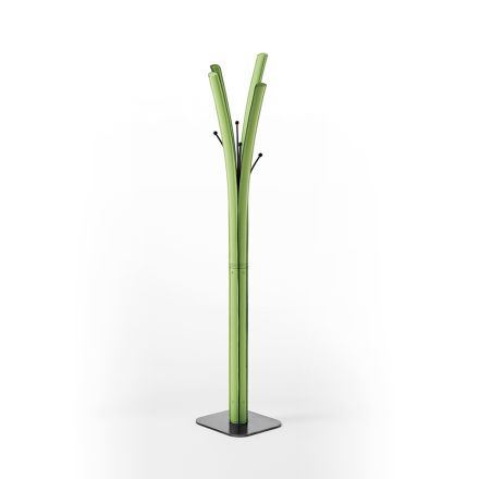 شماعة معاطف فولاذية سوداء حديثة مع تنجيد جلدي - موديل ستارلايت Viadurini