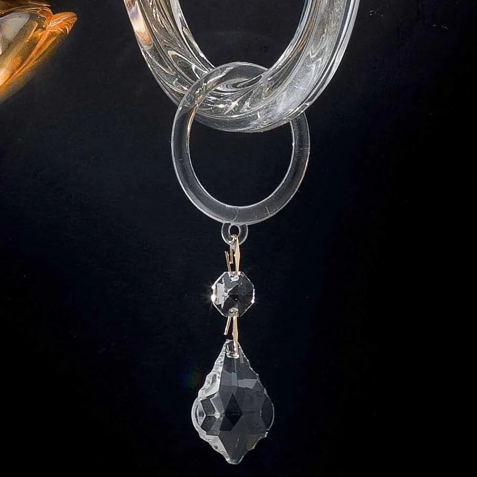 زجاج كريستالي كلاسيكي بإضاءة ثنائية الاتجاه وزخرفة زجاجية من Belle Viadurini