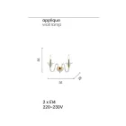 مصباح حائطي بمصباحين من الزجاج الإيطالي الحرفي الكلاسيكي - Mindful Viadurini