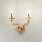 مصباح حائط كلاسيكي بإضاءة مزدوجة من زجاج ريغاتون المصنوع يدويًا والمعدن - فييفول Viadurini