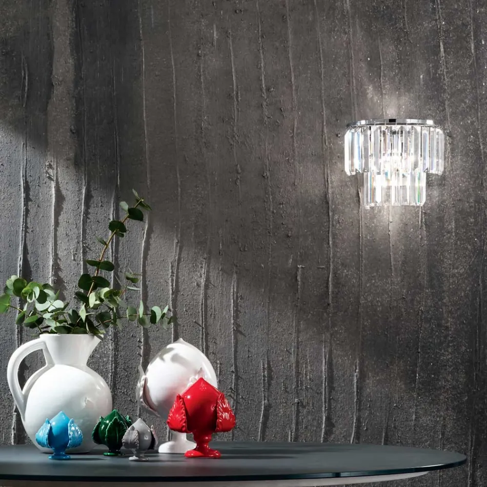 زخارف كلاسيكية من المعدن الذهبي أو الفضي مع قلادات من الكريستال - جيروم Viadurini