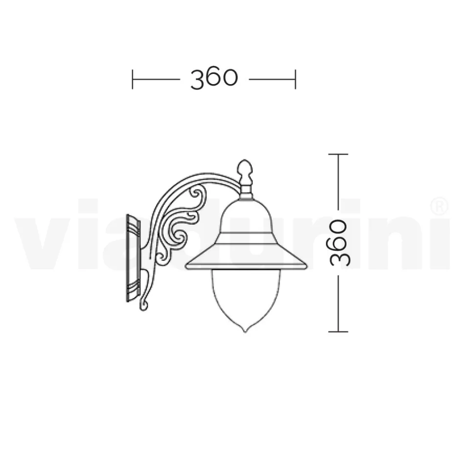 مصباح حائط خارجي مصنوع من الألومنيوم والبولي كربونات، صنع في إيطاليا - كاساندرا Viadurini