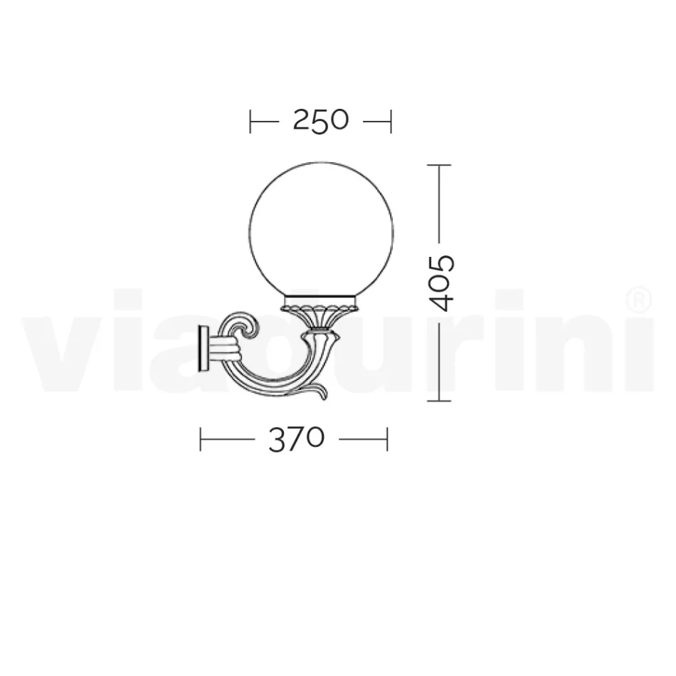 مصباح حائط خارجي مصنوع من الألومنيوم المصبوب وكرة أكريليك - Trovanero Viadurini