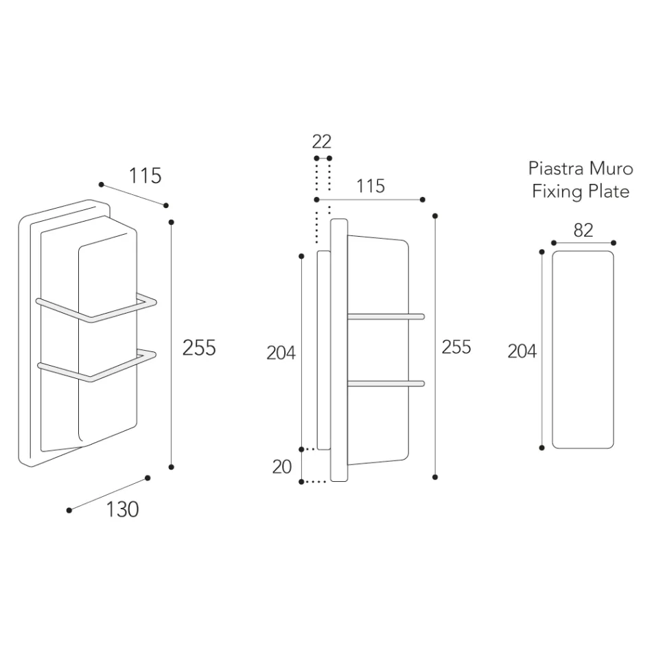 مصباح جداري خارجي من النحاس الأصفر، قاعدة E27، بتصميم هندسي، صنع في إيطاليا - كريستال Viadurini