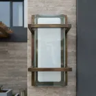 مصباح جداري خارجي من النحاس الأصفر، قاعدة E27، بتصميم هندسي، صنع في إيطاليا - كريستال Viadurini