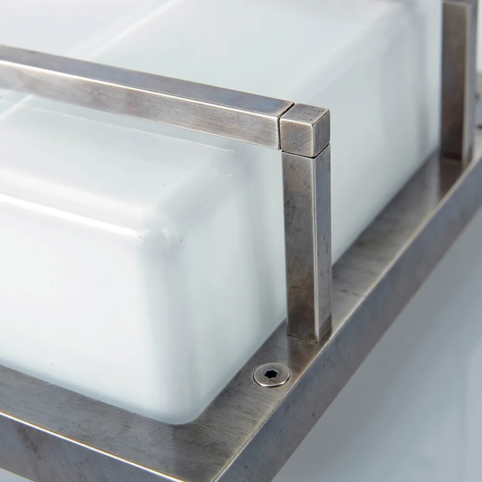 مصباح جداري خارجي من النحاس الأصفر، قاعدة E27، بتصميم هندسي، صنع في إيطاليا - كريستال Viadurini