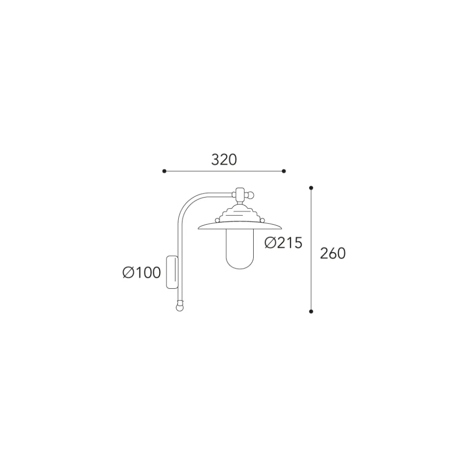 مصباح جداري خارجي من إلفيكو مصنوع من النحاس والزجاج الشفاف، ومصنف بمعيار IP44. Viadurini