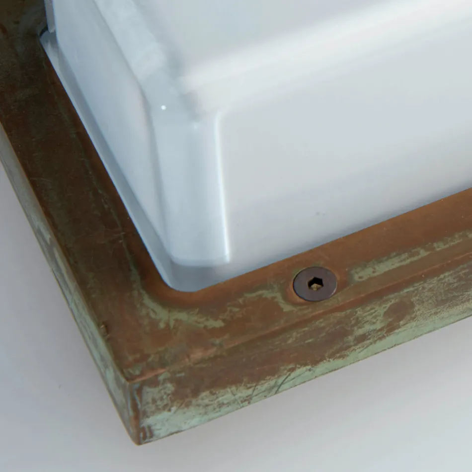 مصباح جداري خارجي عتيق من النحاس الأصفر مع مقبس E27 و IP44 - كريستال Viadurini